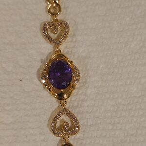 Amethyst CZ Simulated Gild Plated Bracelet